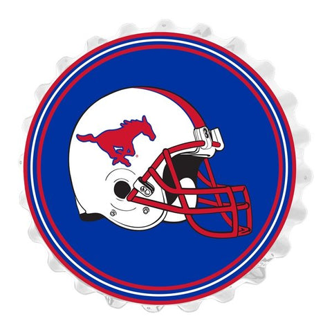 SMU Mustangs: Helmet - Bottle Cap Wall Sign - The Fan-Brand