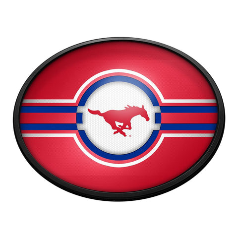 SMU Mustangs: Oval Slimline Lighted Wall Sign - The Fan-Brand