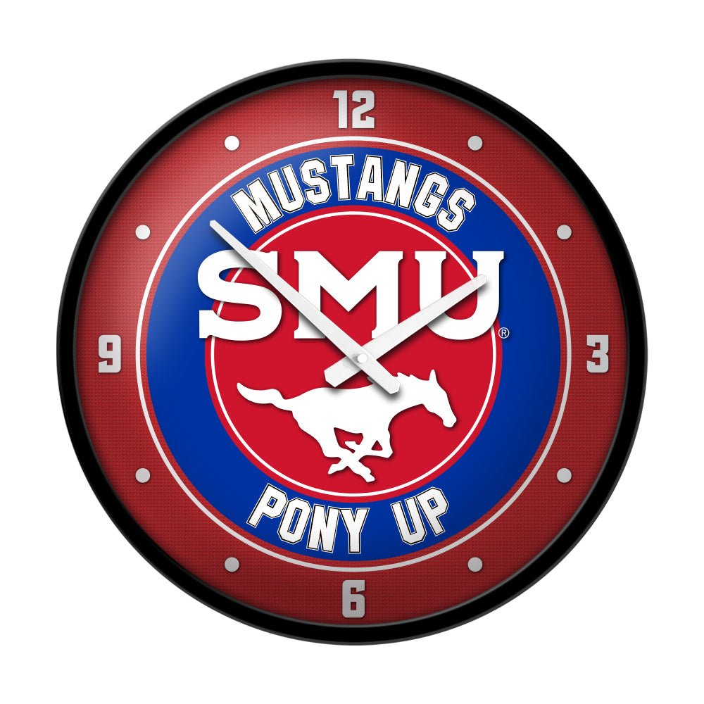 SMU Mustangs: PONY UP - Modern Disc Wall Clock - The Fan-Brand
