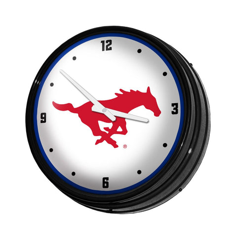 SMU Mustangs: Retro Lighted Wall Clock - The Fan-Brand