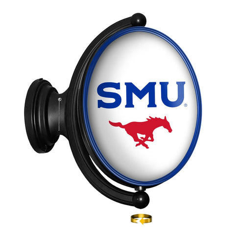 SMU Mustangs: SMU - Original Oval Rotating Lighted Wall Sign - The Fan-Brand