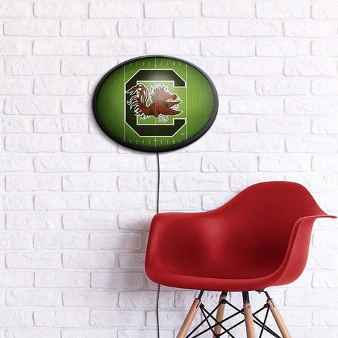 South Carolina Gamecocks: On the 50 - Oval Slimline Lighted Wall Sign - The Fan-Brand