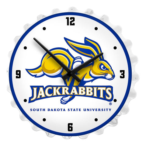 South Dakota State Jackrabbits: Bottle Cap Lighted Wall Clock - The Fan-Brand