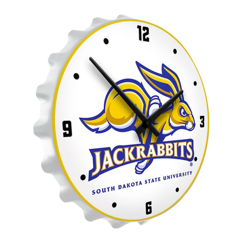 South Dakota State Jackrabbits: Bottle Cap Lighted Wall Clock - The Fan-Brand