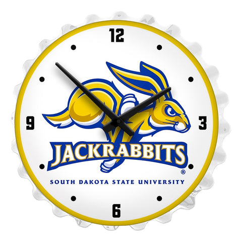 South Dakota State Jackrabbits: Bottle Cap Lighted Wall Clock - The Fan-Brand