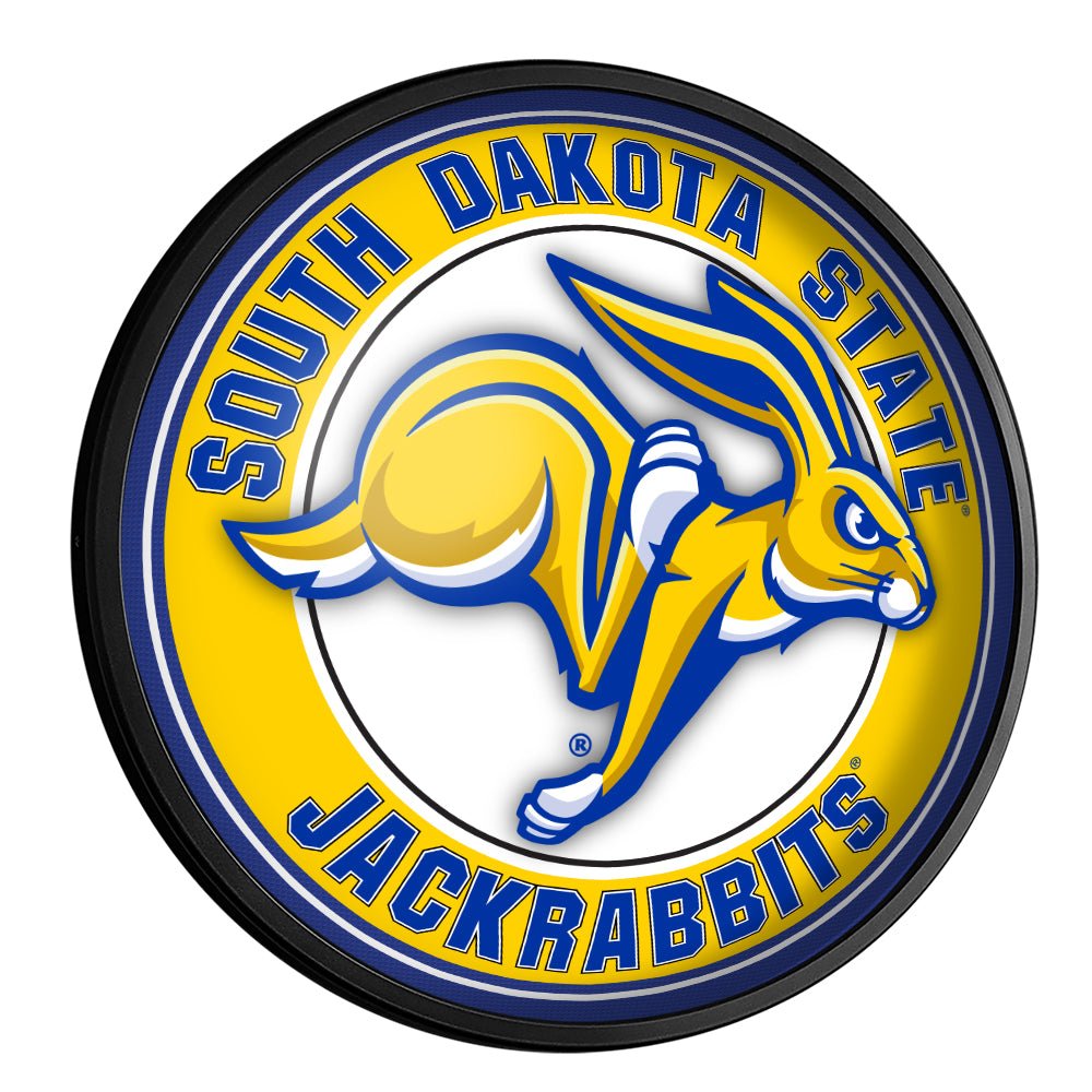South Dakota State Jackrabbits: Mascot - Round Slimline Lighted Wall Sign - The Fan-Brand