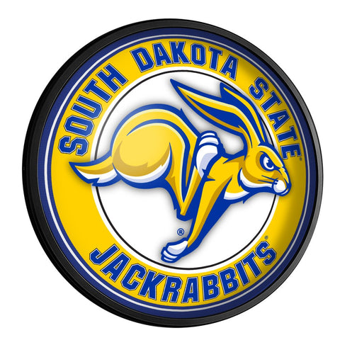 South Dakota State Jackrabbits: Mascot - Round Slimline Lighted Wall Sign - The Fan-Brand