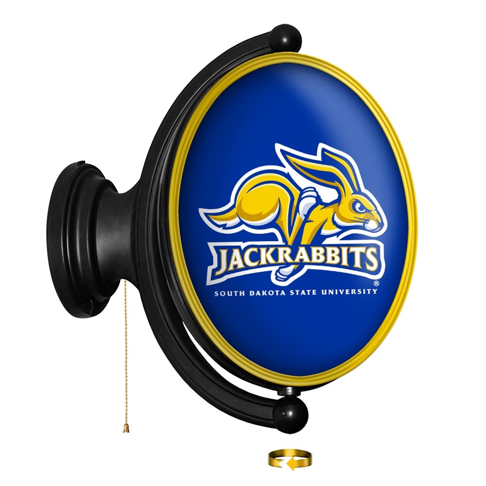 South Dakota State Jackrabbits: Original Oval Rotating Lighted Wall Sign - The Fan-Brand