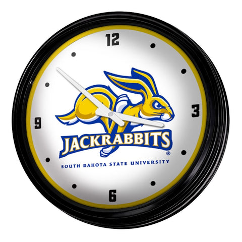 South Dakota State Jackrabbits: Retro Lighted Wall Clock - The Fan-Brand