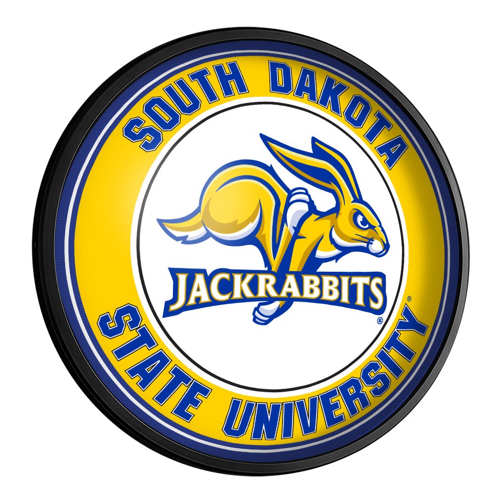 South Dakota State Jackrabbits: Round Slimline Lighted Wall Sign - The ...