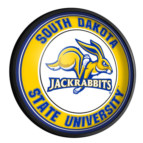 South Dakota State Jackrabbits: Round Slimline Lighted Wall Sign - The Fan-Brand