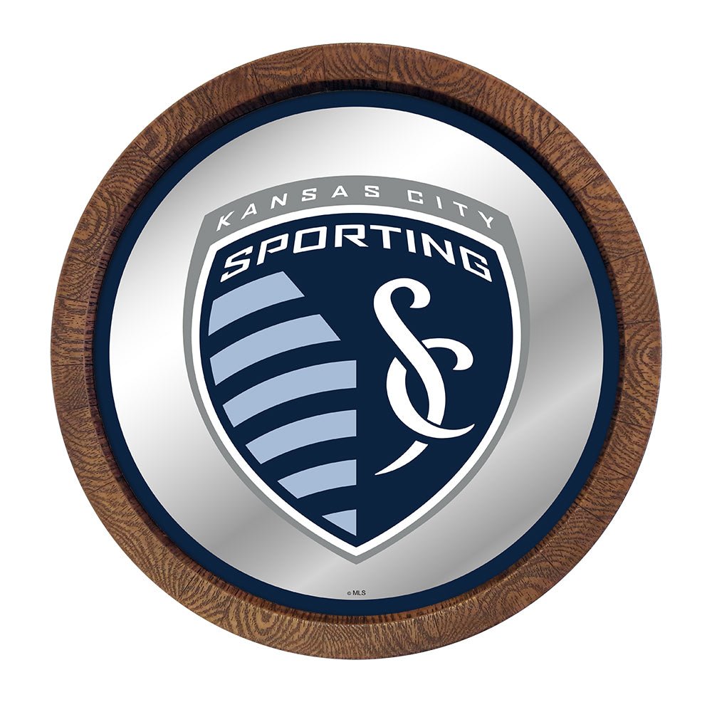 Sporting Kansas City: Barrel Top Framed Mirror Mirrored Wall Sign - The Fan-Brand