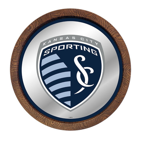 Sporting Kansas City: Barrel Top Framed Mirror Mirrored Wall Sign - The Fan-Brand