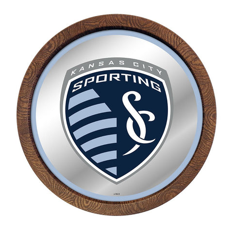 Sporting Kansas City: Barrel Top Framed Mirror Mirrored Wall Sign - The Fan-Brand