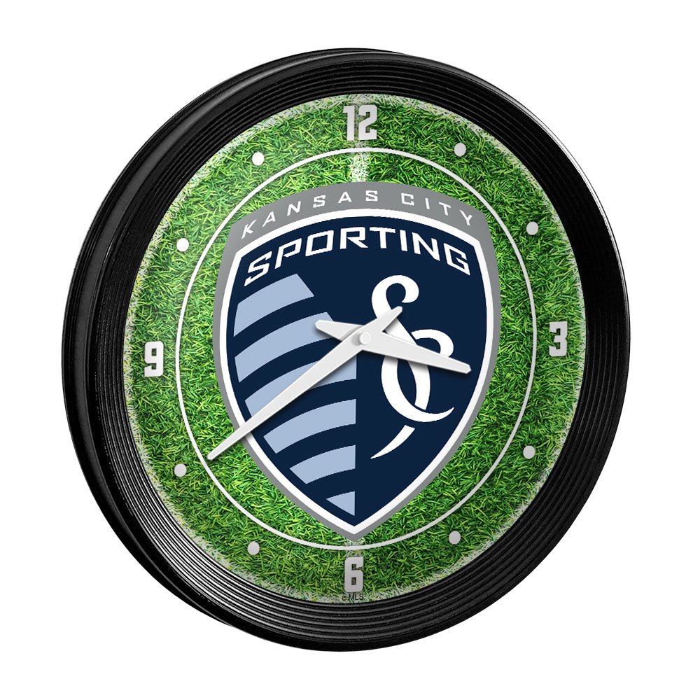 Sporting Kansas City: Pitch - Ribbed Frame Wall Clock - The Fan-Brand