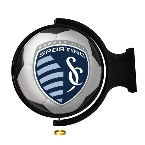 Sporting Kansas City: Soccer Ball - Original Round Rotating Lighted Wall Sign - The Fan-Brand