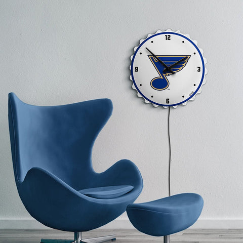St. Louis Blues: Bottle Cap Lighted Wall Clock - The Fan-Brand