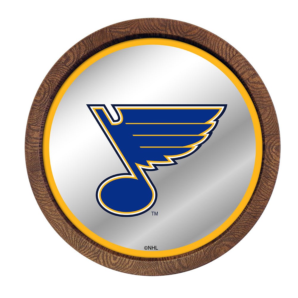 St. Louis Blues: Mirrored Barrel Top Wall Sign - The Fan-Brand