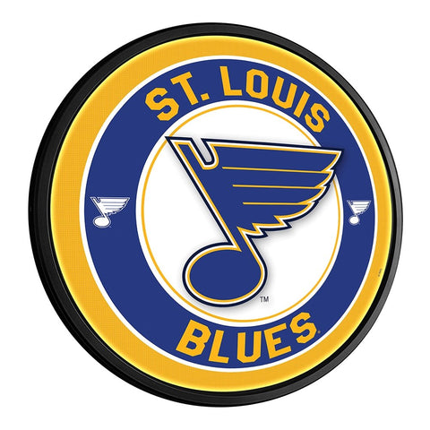 St. Louis Blues: Round Slimline Lighted Wall Sign - The Fan-Brand