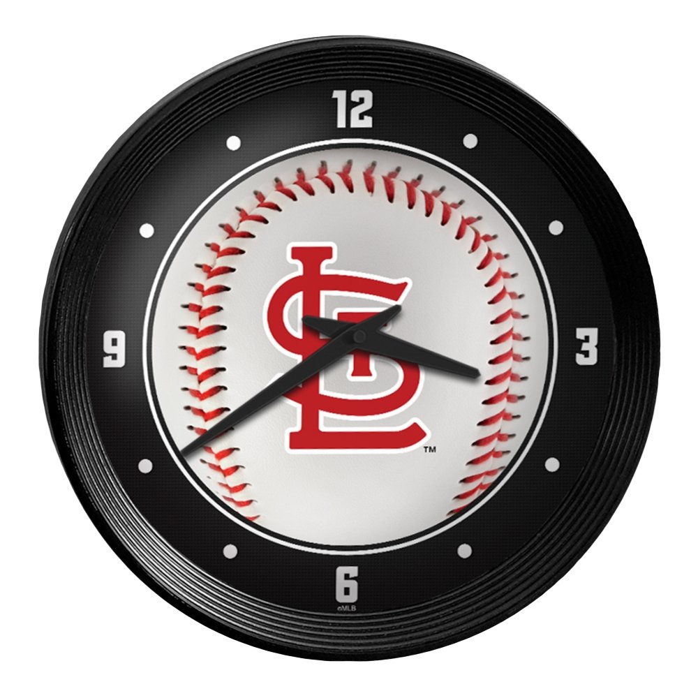 St. Louis Cardinals: Baseball - Ribbed Frame Wall Clock - The Fan-Brand