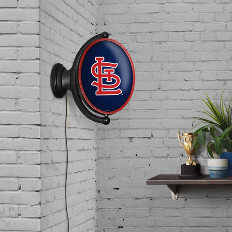 St. Louis Cardinals: Logo - Original Oval Rotating Lighted Wall Sign - The Fan-Brand