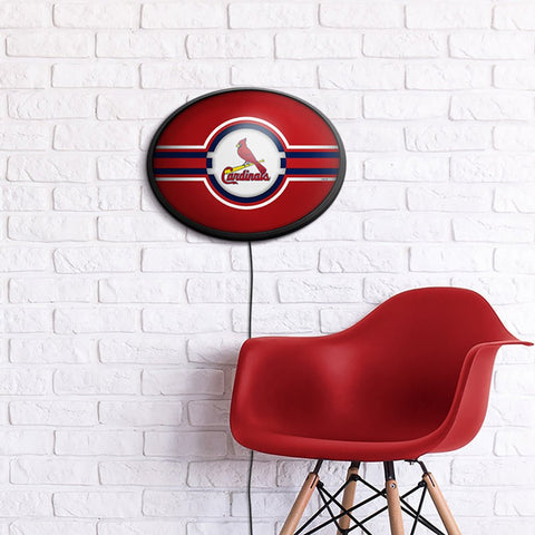 St. Louis Cardinals: Oval Slimline Lighted Wall Sign - The Fan-Brand