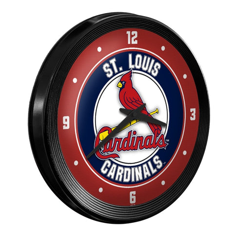 St. Louis Cardinals: Baseball - Ribbed Frame Wall Clock