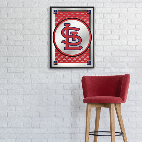 St. Louis Cardinals: Vertical Team Spirit - Framed Mirrored Wall Sign - The Fan-Brand