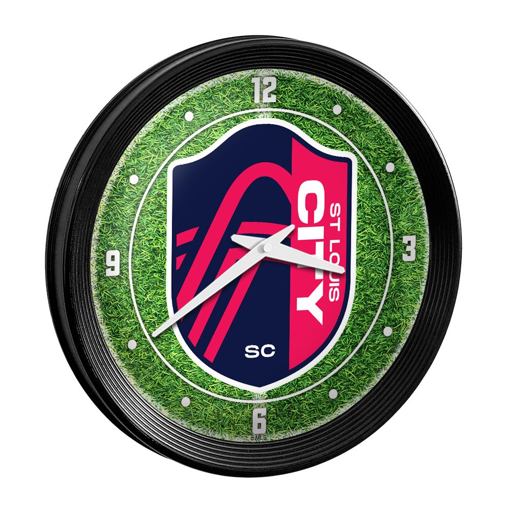 St. Louis CITY SC: Pitch - Ribbed Frame Wall Clock - The Fan-Brand