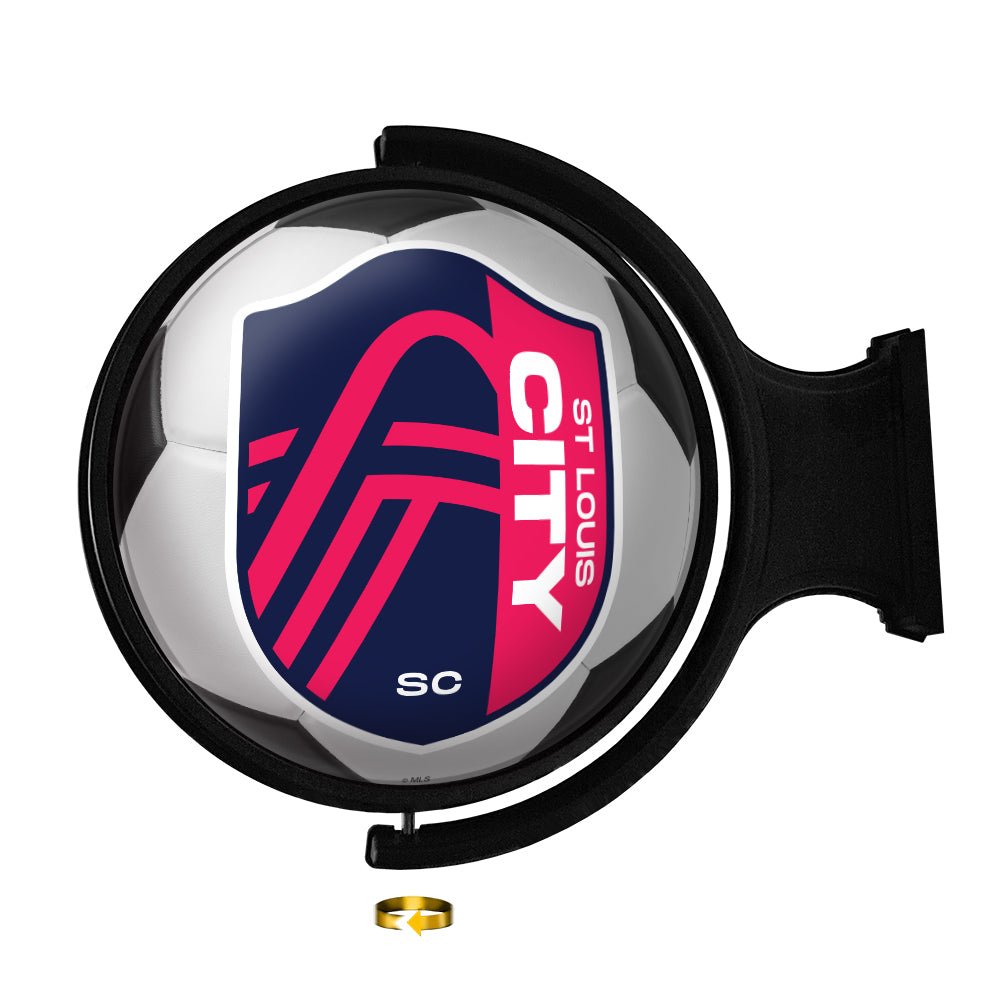 St. Louis CITY SC: Soccer Ball - Original Round Rotating Lighted Wall Sign - The Fan-Brand