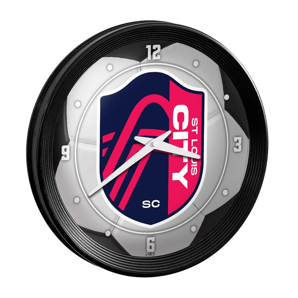 St. Louis CITY SC: Soccer Ball - Ribbed Frame Wall Clock - The Fan-Brand