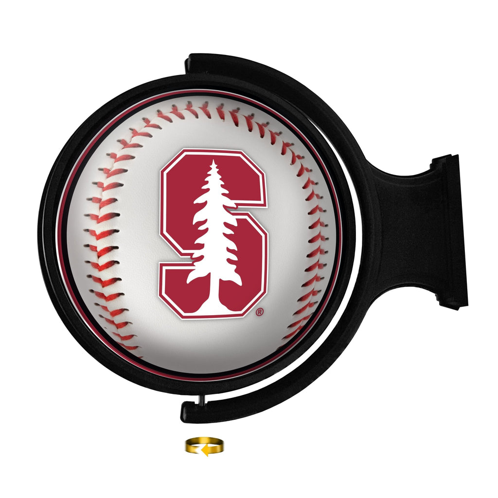 Stanford Cardinal: Baseball - Original Round Rotating Lighted Wall Sign - The Fan-Brand