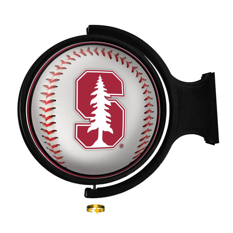 Stanford Cardinal: Baseball - Original Round Rotating Lighted Wall Sign - The Fan-Brand