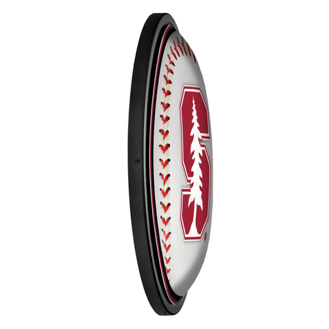 Stanford Cardinal: Baseball - Round Slimline Lighted Wall Sign - The Fan-Brand