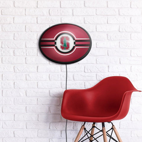Stanford Cardinal: Oval Slimline Lighted Wall Sign - The Fan-Brand