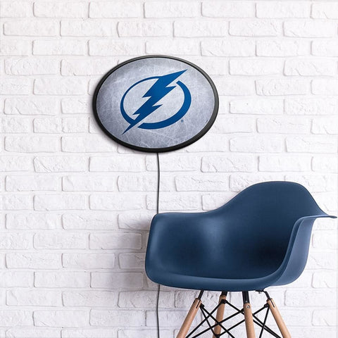 Tampa Bay Lightning: Ice Rink - Oval Slimline Lighted Wall Sign - The Fan-Brand