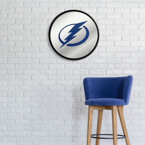 Tampa Bay Lightning: Modern Disc Mirrored Wall Sign - The Fan-Brand