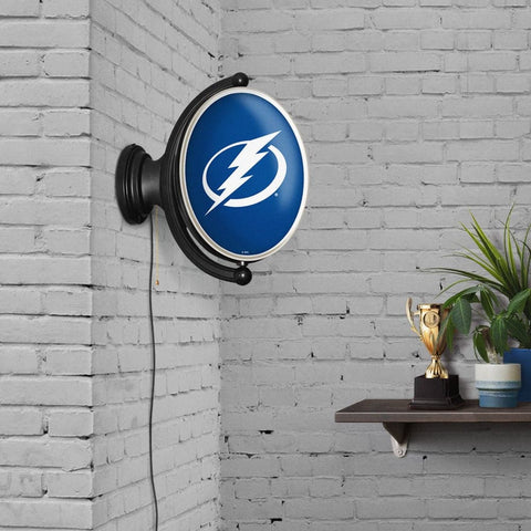 Tampa Bay Lightning: Original Oval Rotating Lighted Wall Sign - The Fan-Brand