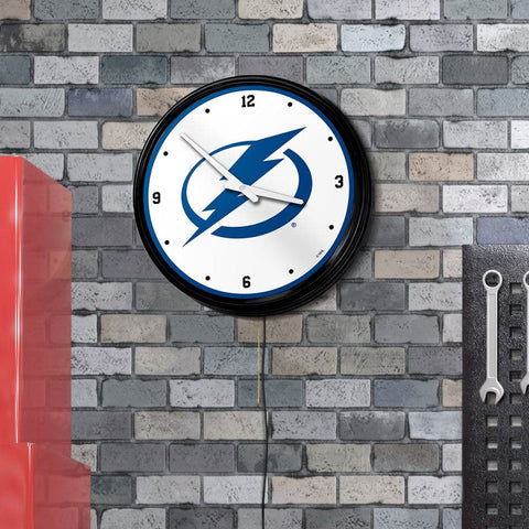 Tampa Bay Lightning: Retro Lighted Wall Clock - The Fan-Brand