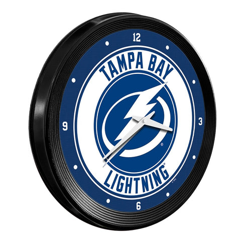 Tampa Bay Lightning: Ribbed Frame Wall Clock - The Fan-Brand