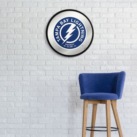 Tampa Bay Lightning: Secondary Logo - Modern Disc Mirrored Wall Sign - The Fan-Brand