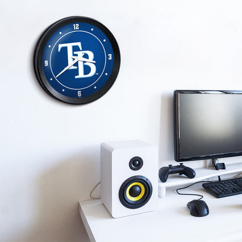 Tampa Bay Rays: Logo - Ribbed Frame Wall Clock - The Fan-Brand