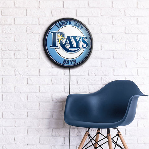 Tampa Bay Rays: Round Slimline Lighted Wall Sign - The Fan-Brand