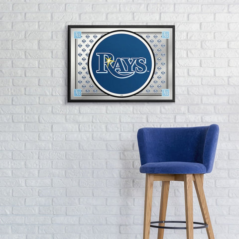 Tampa Bay Rays: Team Spirit - Framed Mirrored Wall Sign - The Fan-Brand