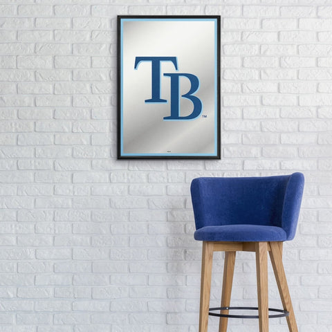 Tampa Bay Rays: Vertical Framed Mirrored Wall Sign - The Fan-Brand