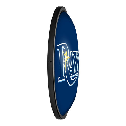 Tampa Bay Rays: Wordmark - Round Slimline Lighted Wall Sign - The Fan-Brand