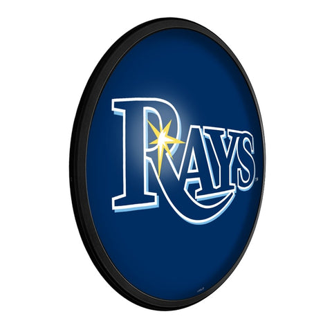 Tampa Bay Rays: Wordmark - Round Slimline Lighted Wall Sign - The Fan-Brand