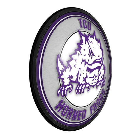 TCU Horned Frogs: Mascot - Round Slimline Lighted Wall Sign - The Fan-Brand