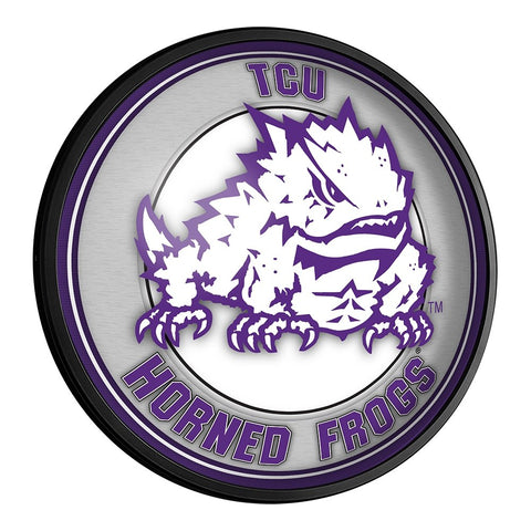 TCU Horned Frogs: Mascot - Round Slimline Lighted Wall Sign - The Fan-Brand