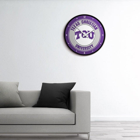 TCU Horned Frogs: Modern Disc Wall Clock - The Fan-Brand